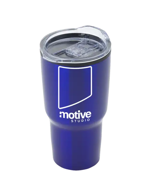 Odyssey Blue 30 oz Travel Tumbler w/Motive Studio Logo