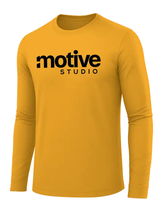 Long Sleeve Yellow Gold PosiCharge Competitor Tee w/Motive Studio Logo