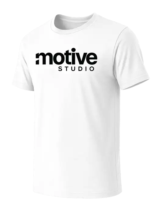 BELLA+CANVAS White Blend CVC Short Sleeve Tee w/Motive Studio Logo