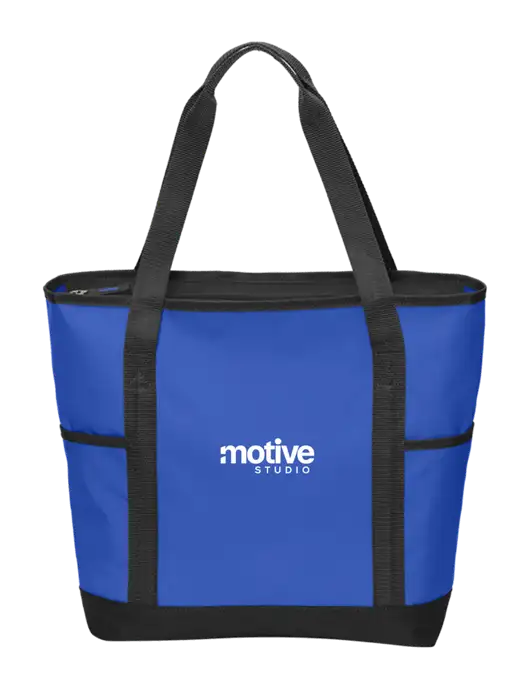 On the Go Royal/Black Tote w/Motive Studio Logo