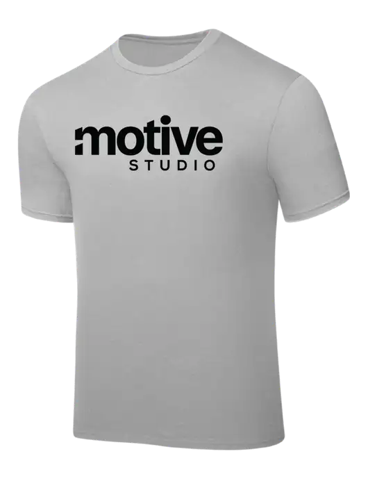 Silver PosiCharge Competitor Tee w/Motive Studio Logo