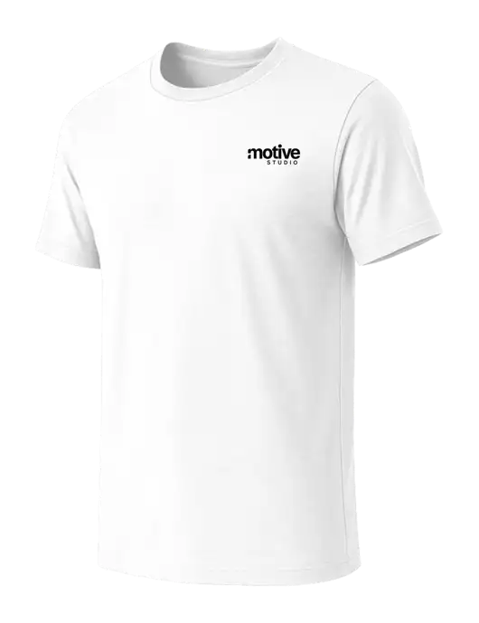 BELLA+CANVAS White Blend CVC Short Sleeve Tee w/Motive Studio Logo