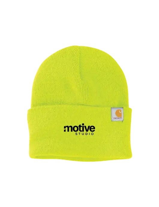 Carhartt Neon Lime Watch Cap 2.0 w/Motive Studio Logo