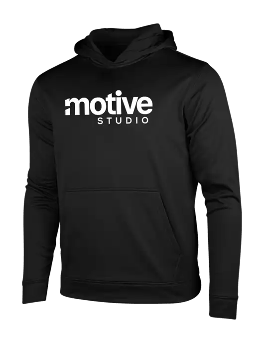 Black Fleece Sport-Wick Hooded Pullover w/Motive Studio Logo