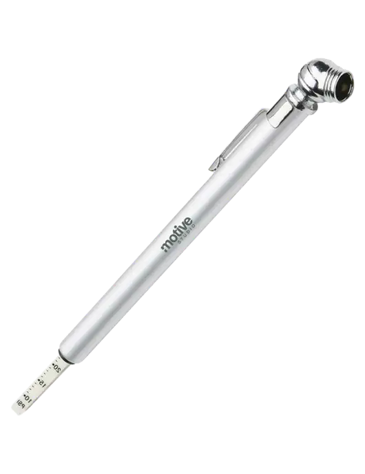 Quick View Silver Tire Gauge w/Motive Studio Logo