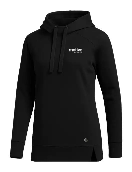 OGIO Black Womens Luuma Pullover Fleece Hoodie w/Motive Studio Logo