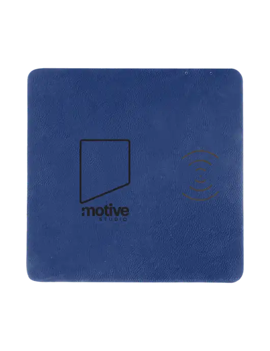 Light Navy Blue Laserable Leatherette Phone Charging Mat w/Motive Studio Logo