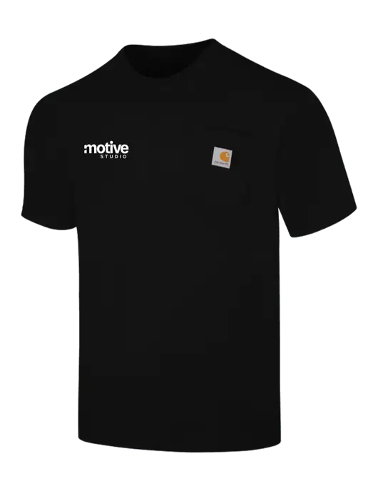 Carhartt Workwear Black Pocket Short Sleeve T-Shirt w/Motive Studio Logo