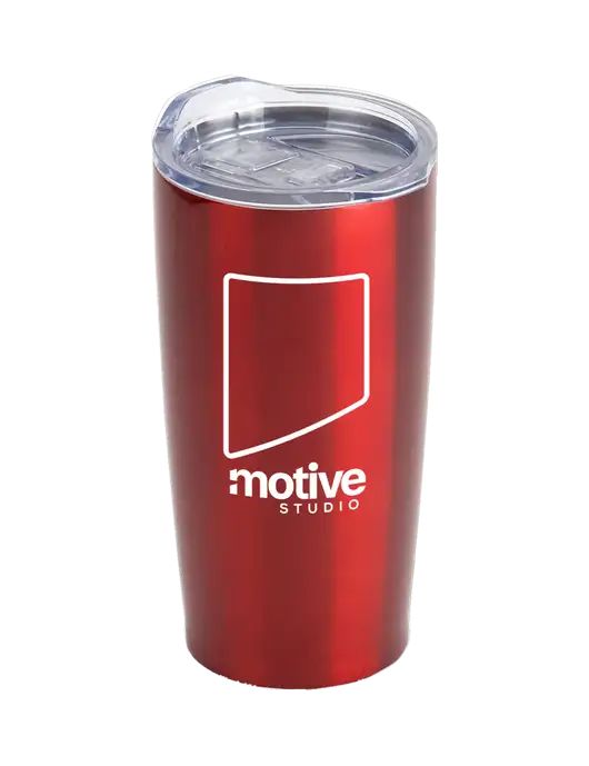 Society Red 20 oz Insulated Tumbler w/Motive Studio Logo