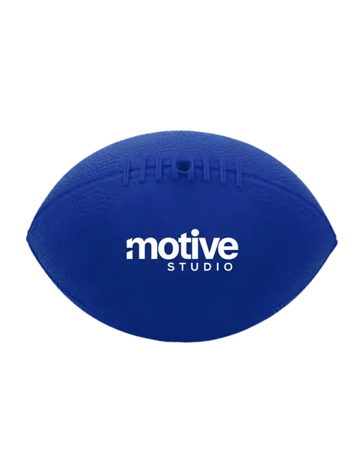 7” Durable Dark Royal Blue Vinyl Football w/Motive Studio Logo