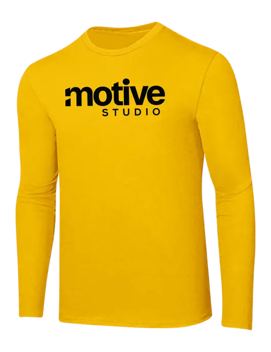 Ring Spun Yellow Gold 4.5 oz Long Sleeve T-Shirt
 w/Motive Studio Logo