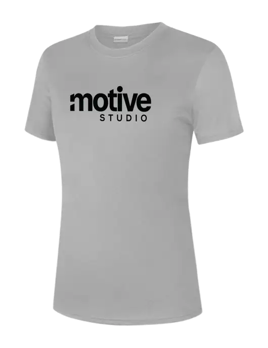  Womens Light Grey PosiCharge Competitor Tee w/Motive Studio Logo