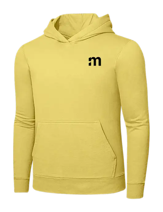 Yellow 7.8. oz Ring Spun Hooded Sweatshirt w/m Icon Logo
