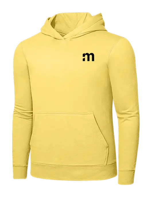 Light Yellow 7.8. oz Ring Spun Hooded Sweatshirt w/m Icon Logo