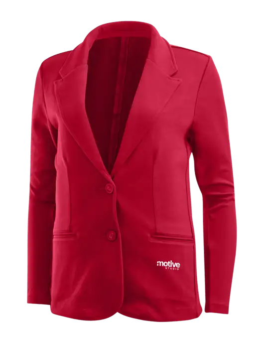 Rich Red Womens Knit Blazer w/Motive Studio Logo