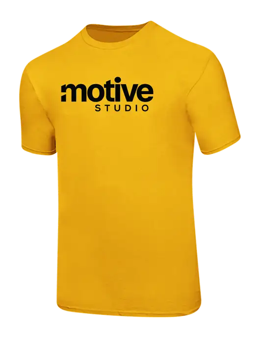 Ring Spun Yellow Gold 4.5 oz T-Shirt
 w/Motive Studio Logo