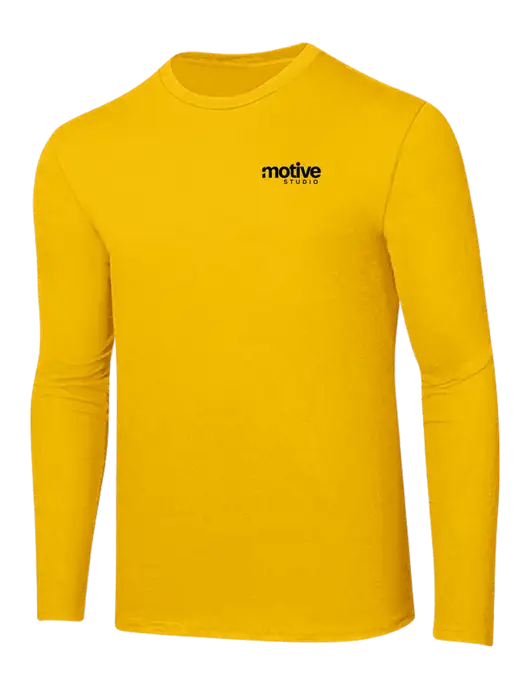 Ring Spun Yellow Gold 4.5 oz Long Sleeve T-Shirt
 w/Motive Studio Logo