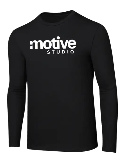 Ring Spun Jet Black 4.5 oz Long Sleeve T-Shirt w/Motive Studio Logo
