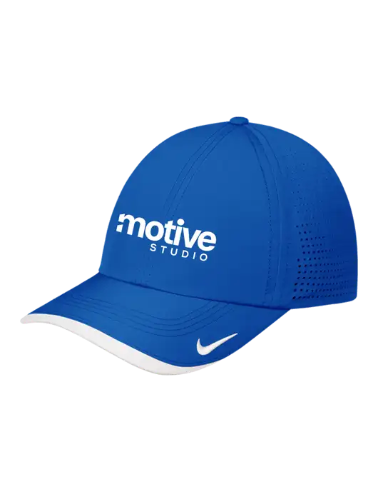 Nike Royal/White Dri-FIT Perforated Performance Cap w/Motive Studio Logo