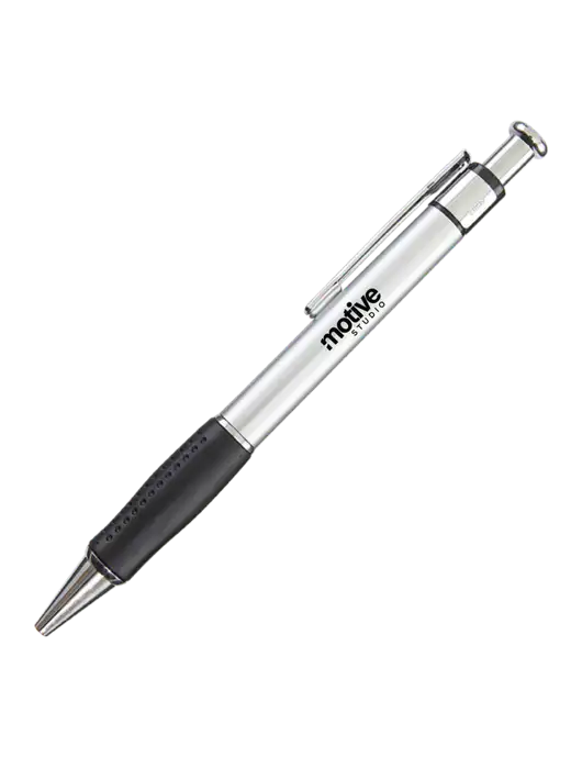 Malta Silver Pen - Black Ink w/Motive Studio Logo