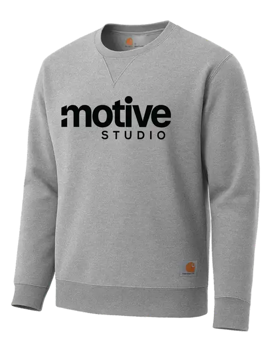 Carhartt Light Grey Heather Midweight Crewneck Sweatshirt w/Motive Studio Logo