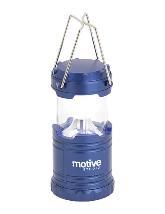 Blue Mini Retro Lantern w/Motive Studio Logo