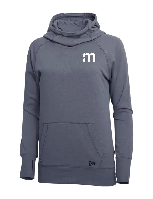 New Era True Navy Heather Womens Tri-Blend Fleece Pullover Hoodie w/m Icon Logo