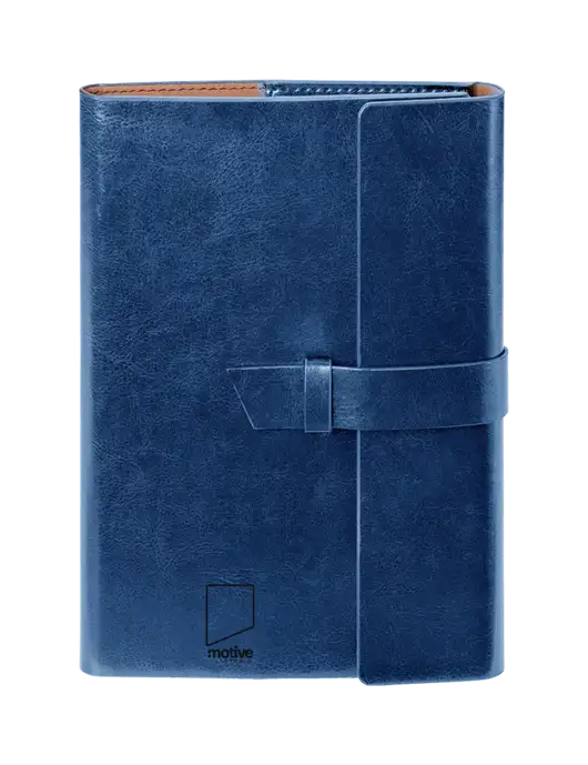 Fabrizio Blue 6.875 x 9.56 Portfolio w/Motive Studio Logo