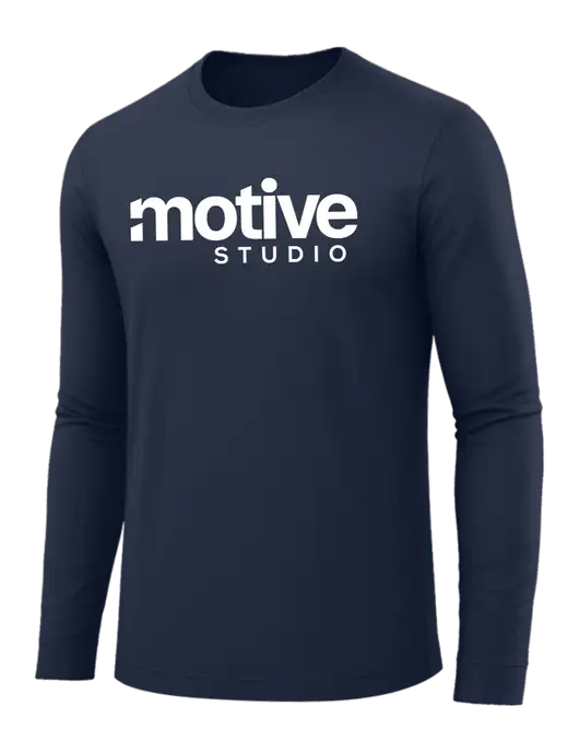 Long Sleeve Navy PosiCharge Competitor Tee w/Motive Studio Logo