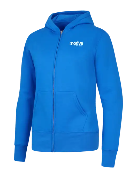 Royal Womens Core Fleece Full-Zip Hooded Sweatshirt w/Motive Studio Logo