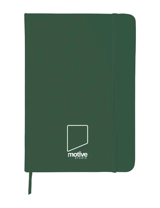 Dark Green Comfort Touch Bound Journal 5" X 7" w/Motive Studio Logo