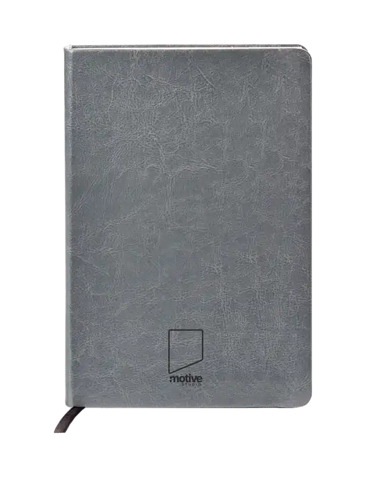 Fabrizio Grey Hard Cover 5.75 x 8.3 Journal w/Motive Studio Logo