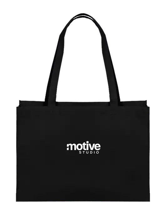 Eco Reusable Black Tote w/Motive Studio Logo