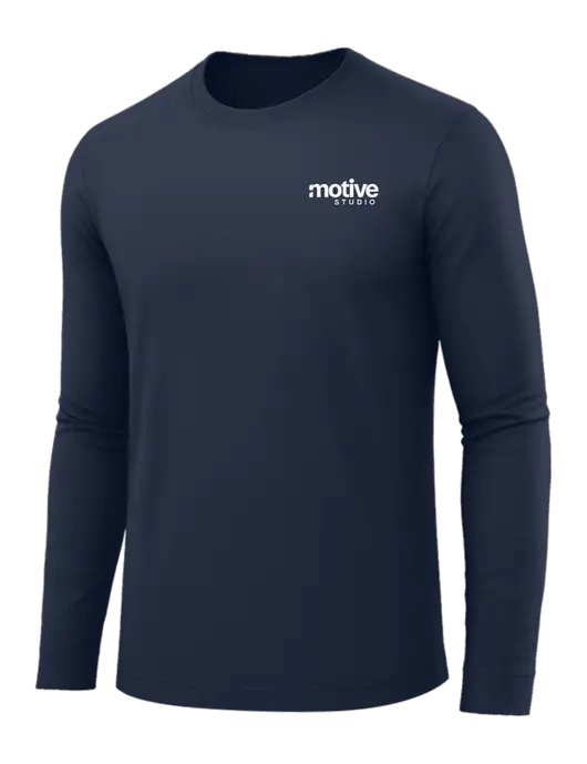 Long Sleeve Navy PosiCharge Competitor Tee w/Motive Studio Logo