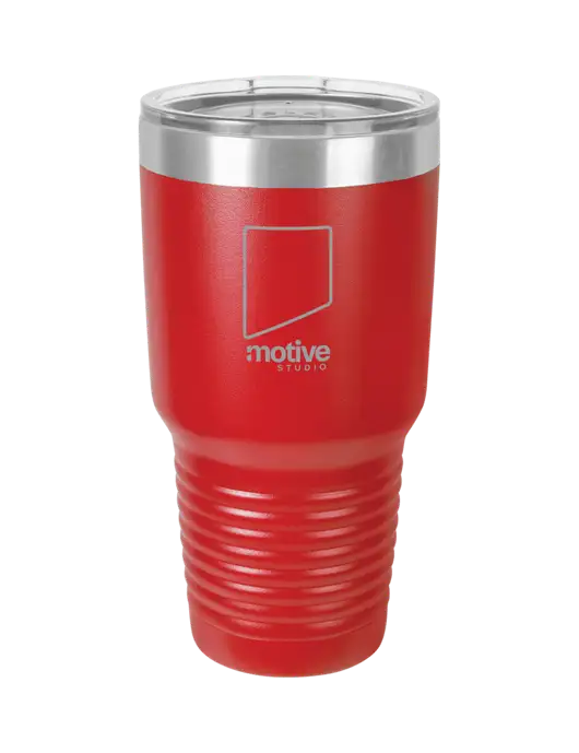 Polar Camel 30 oz Powder Coated Red Vacuum Insulated Tumbler  w/Motive Studio Logo