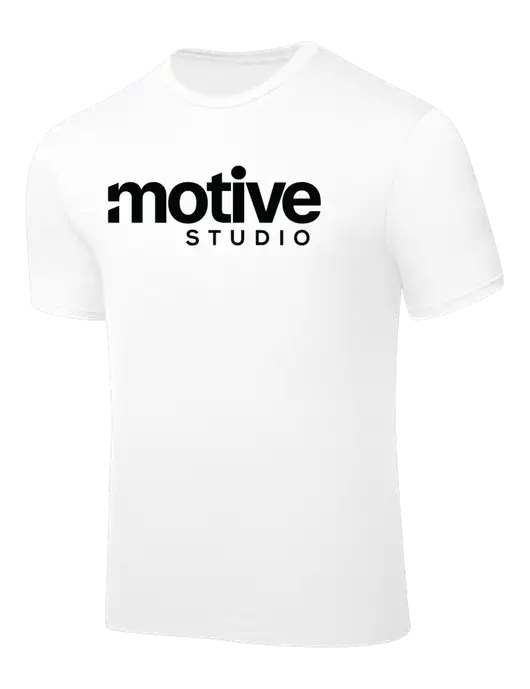 White PosiCharge Competitor Tee w/Motive Studio Logo