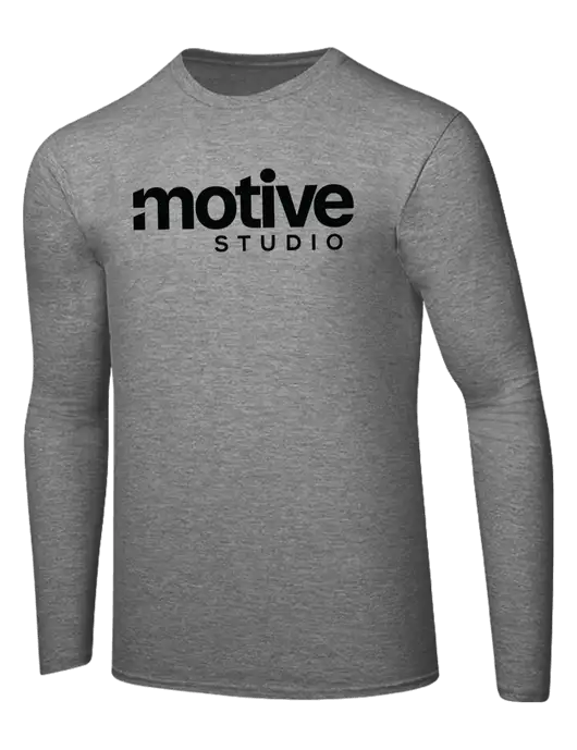Ring Spun Light Heather Grey 4.5 oz Long Sleeve T-Shirt w/Motive Studio Logo