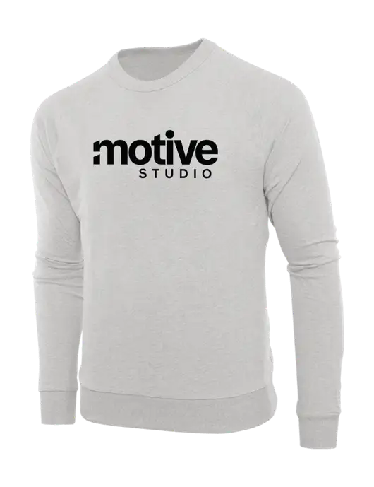 Allmade Granite Grey Heather Organic French Terry Crewneck Sweatshirt w/Motive Studio Logo