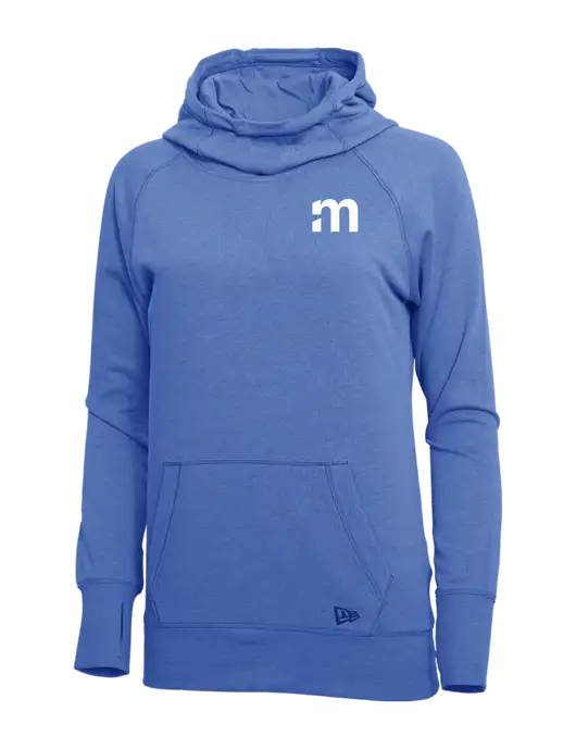 New Era Royal Heather Womens Tri-Blend Fleece Pullover Hoodie w/m Icon Logo