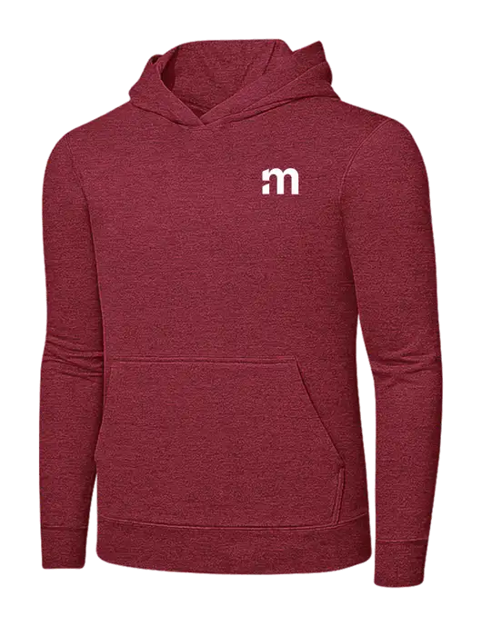 Heather Red 7.8 oz Ring Spun Hooded Sweatshirt w/m Icon Logo