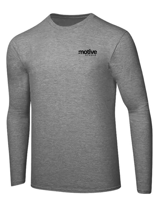 Ring Spun Light Heather Grey 4.5 oz Long Sleeve T-Shirt w/Motive Studio Logo