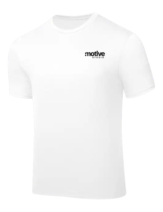 White PosiCharge Competitor Tee w/Motive Studio Logo
