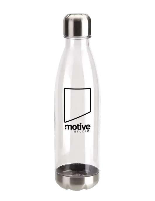 Bayside Tritan Clear 25 oz Bottle with Stainless Base and Cap w/Motive Studio Logo