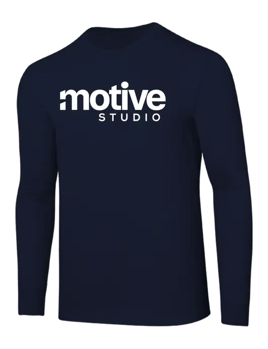 Core Blend Navy Long Sleeve Tee w/Motive Studio Logo