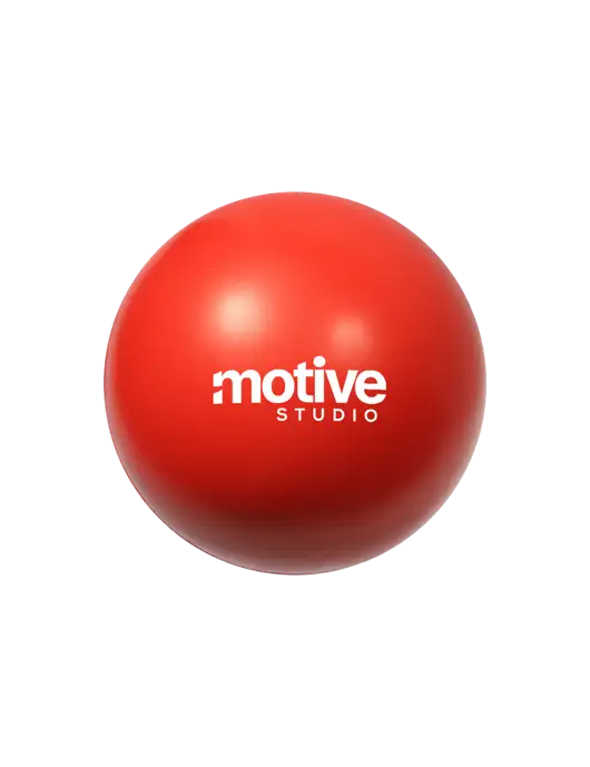 Red Stress Reliever Ball w/Motive Studio Logo