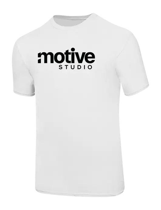 Ring Spun White 4.5 oz T-Shirt w/Motive Studio Logo