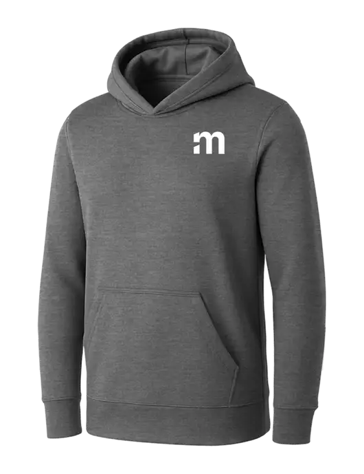 Womens Medium Grey Heather Core Fleece Pullover Hooded Sweatshirt w/m Icon Logo