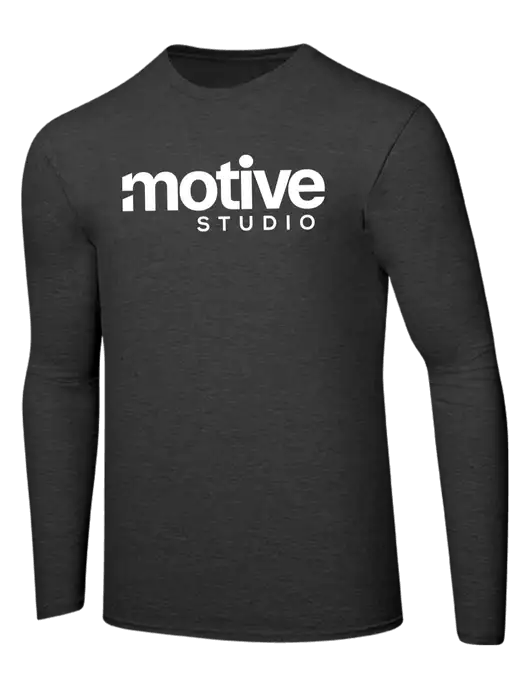 Ring Spun Dark Heather Grey 4.5 oz Long Sleeve T-Shirt w/Motive Studio Logo