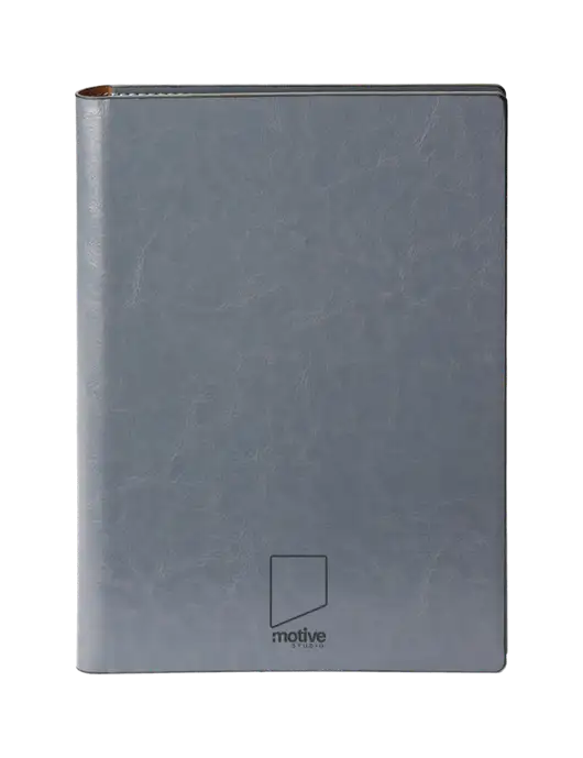 Fabrizio Grey 7 x 9.625 Padfolio & Notepad w/Motive Studio Logo