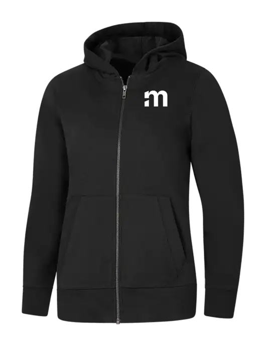 Womens Black Re-Fleece Full-Zip Hoodie w/m Icon Logo